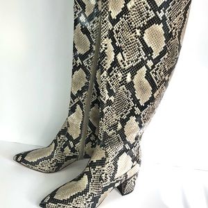 Marc Fisher Retie Snake Skin Tall Boots Sz 6 1/2 M